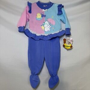 Vintage 1992 Size 6/9M Lovespun Baby Girls Purple Ruffled Footie Outfit 90's NWT
